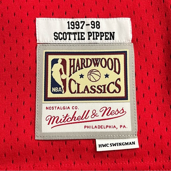 Scottie Pippen Chicago Bulls 1997-1998 Mitchell & Ness  Red Swingman NBA Jersey - Picture 6 of 8